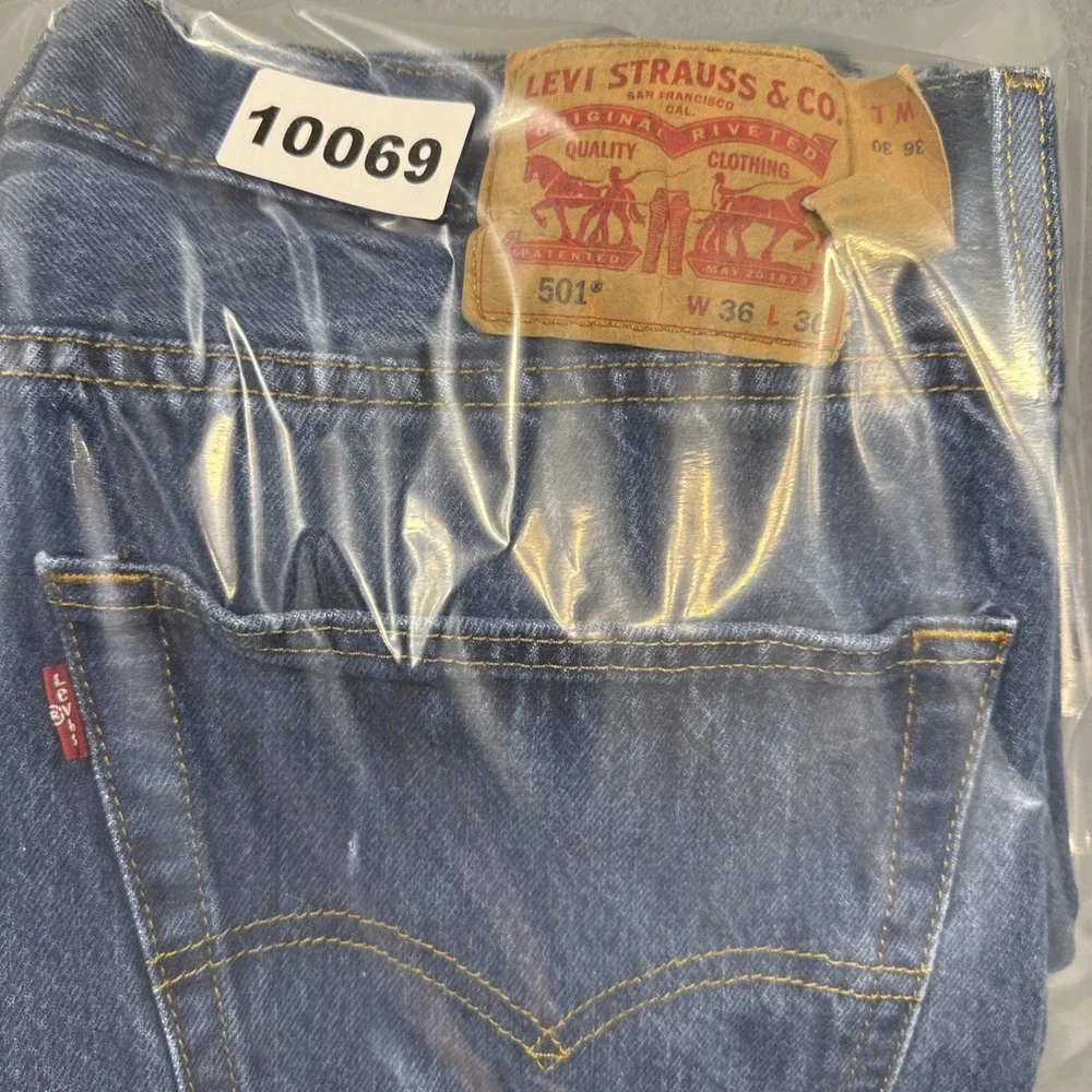 Levis 501 XX Jeans Mens 36X30 Blue Button Fly Straight 501XX Denim Cotton